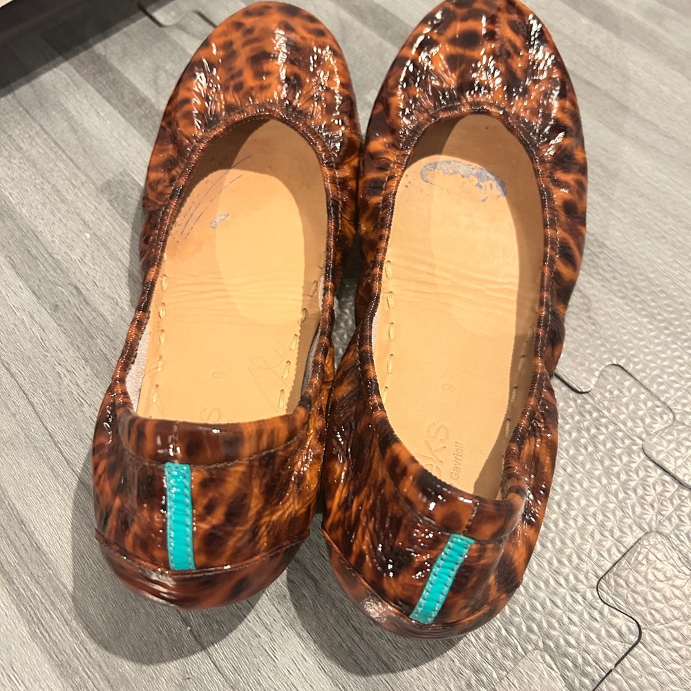 Tieks Brown Leopard Print Flats